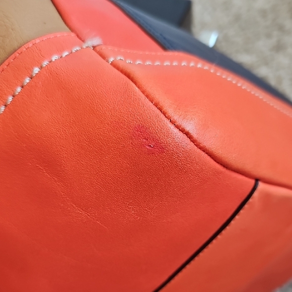 Coach 2013 Park Colorblock Carrie Tote Orange Blue Brown - Picture 8 of 14